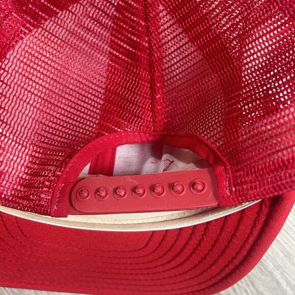 Vintage St Louis Cardinals Hat Snapback MLB AJD Stripe Red Trucker Cap USA Made - Picture 2 of 8